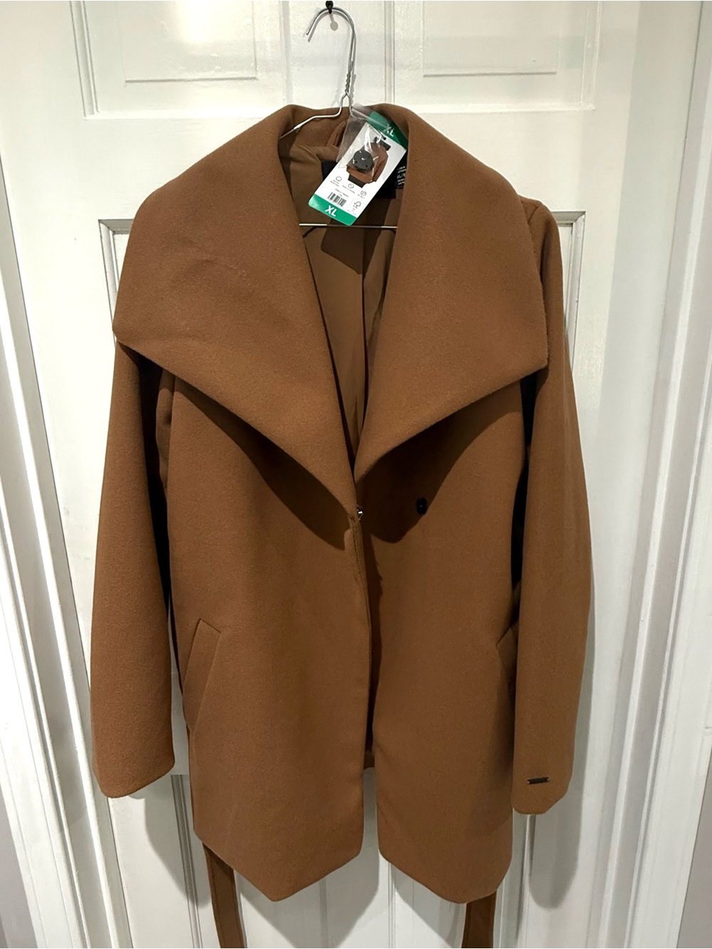 Tahari Brown Wrap Front Trench Coat